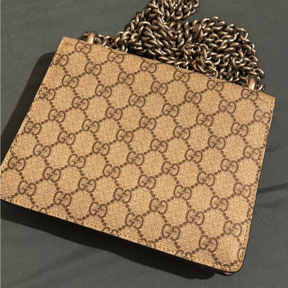 Gucci Dyonysus  GG Supreme Mini Bag Tan and Brown - Picture 12 of 12